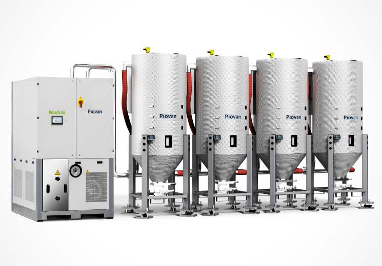 Modula, high-efficient solutions for drying plastic granules from Piovan