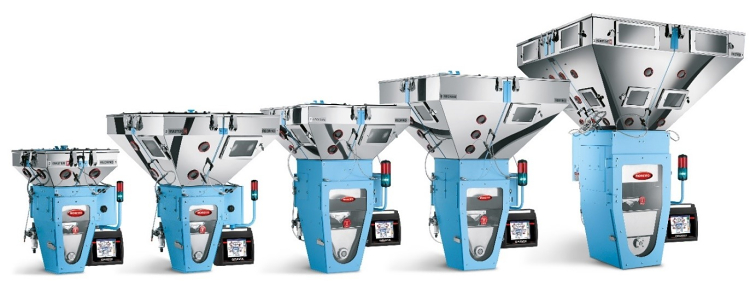 The DGM GRAVIX blender range. From left: DGM 100, DGM 200, DGM 400, DGM 600 and DGM 800.