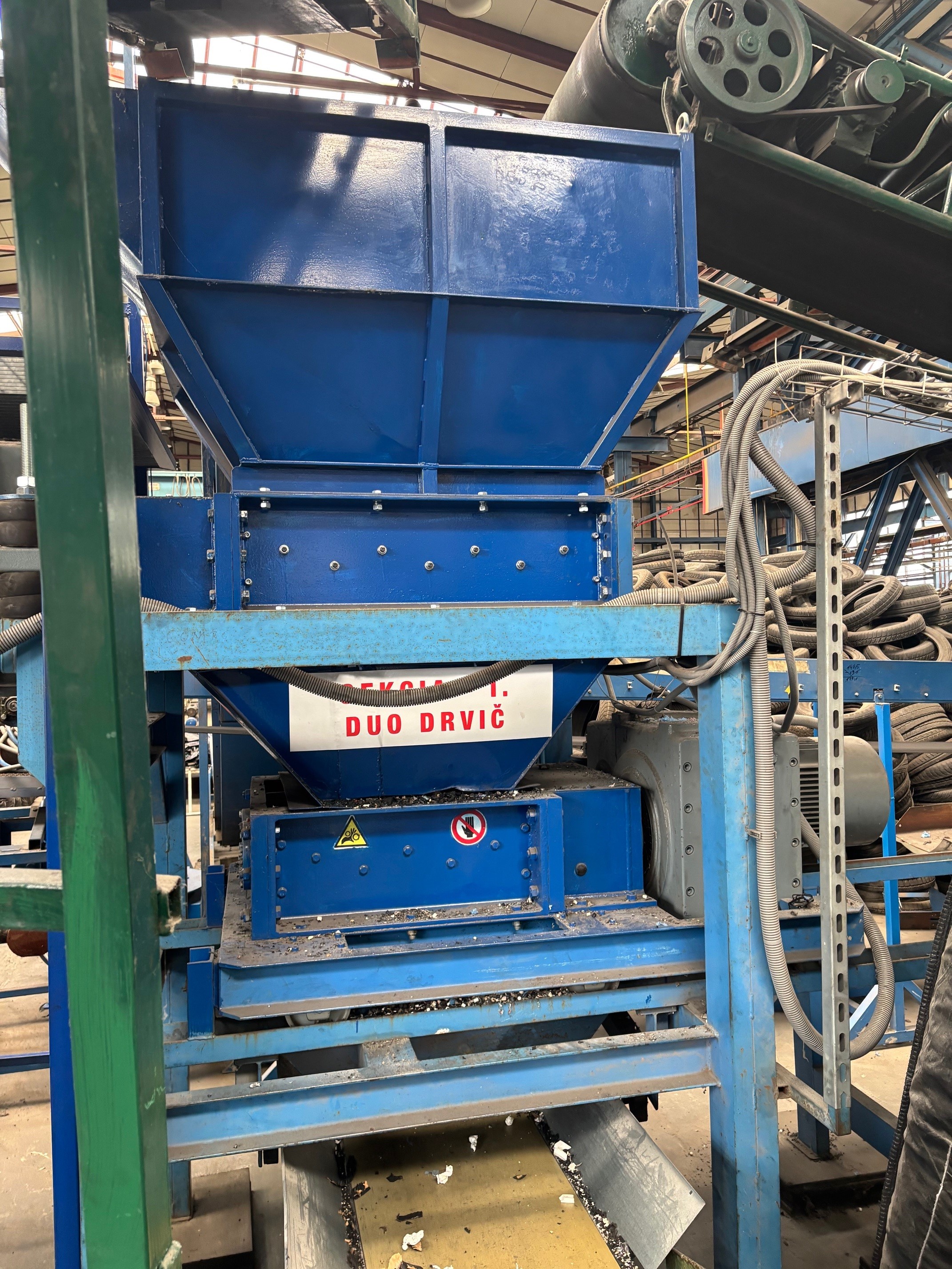 Shredders for industrial waste and material processing.